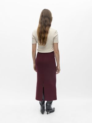 OBJREYNARD HW KNIT SKIRT NOOS Windsor Wine