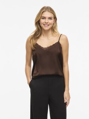 VIENNA RAVENNA LACE SINGLET - Coffee Bean