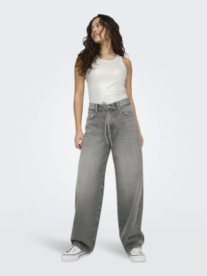 ONLGIANNA MW STRAIGHT DNM DOT7 Medium Grey Den