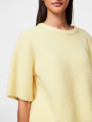 PCSILLY SS O-NECK KNIT NOOS BC Pale Banana/MEL