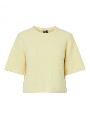 PCSILLY SS O-NECK KNIT NOOS BC Pale Banana/MEL