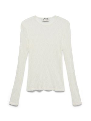 AWTESSY LS O-NECK LACE TOP NOO Snow White