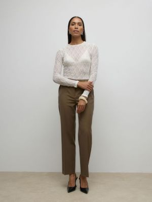 AWTESSY LS O-NECK LACE TOP NOO Snow White