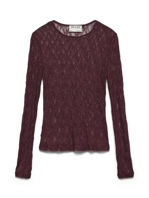 AWTESSY LS O-NECK LACE TOP NOO Catawba Grape