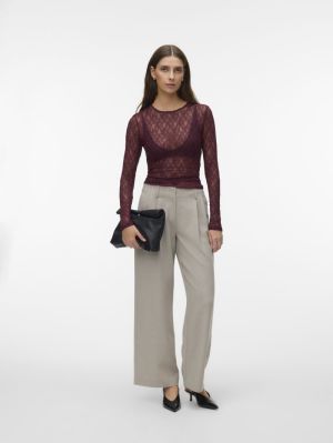 AWTESSY LS O-NECK LACE TOP NOO Catawba Grape