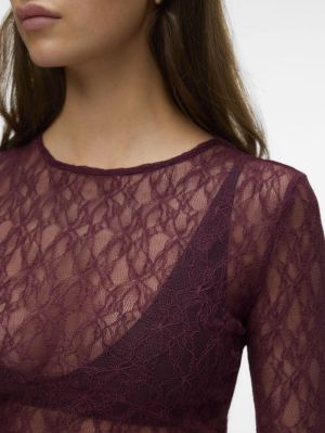 AWTESSY LS O-NECK LACE TOP NOO Catawba Grape