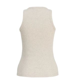 JXFRIDA SL U-NECK TOP JRS NOOS Oatmeal/Melange