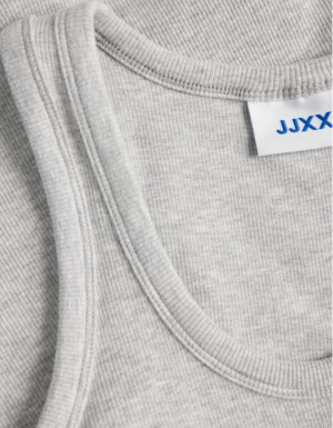 JXFRIDA SL U-NECK TOP JRS NOOS Light Grey Mela