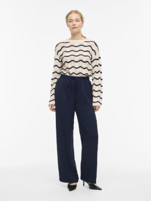 VIJOSA HW WIDE PANTS - NOOS Navy Blazer