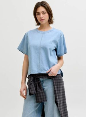 JXMAXINE SS DENIM TUNIC R337 D Light Blue Deni