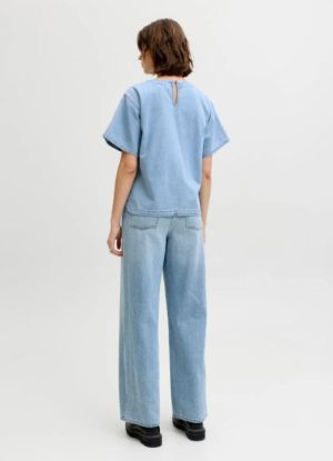 JXMAXINE SS DENIM TUNIC R337 D Light Blue Deni