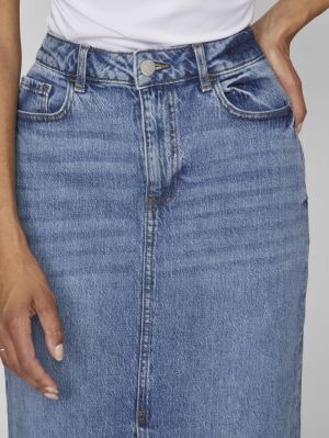 VIJAF HW MIDI DENIM SKIRT-NOOS Medium Blue Den