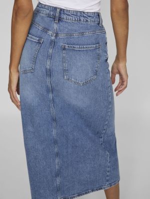 VIJAF HW MIDI DENIM SKIRT-NOOS Medium Blue Den