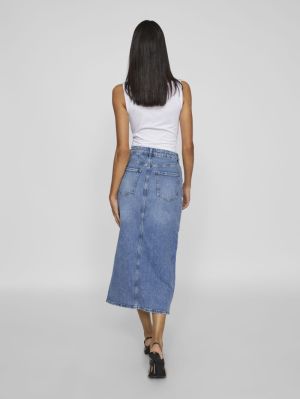 VIJAF HW MIDI DENIM SKIRT-NOOS Medium Blue Den