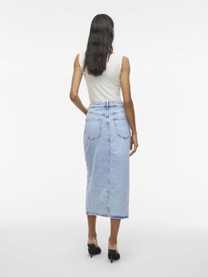 VIJAF HW MIDI DENIM SKIRT-NOOS Light Blue Deni