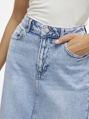 VIJAF HW MIDI DENIM SKIRT-NOOS Light Blue Deni