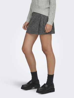 JDYTAYLOR MW PLEAT MINI SKIRT Black/DARK GRAY