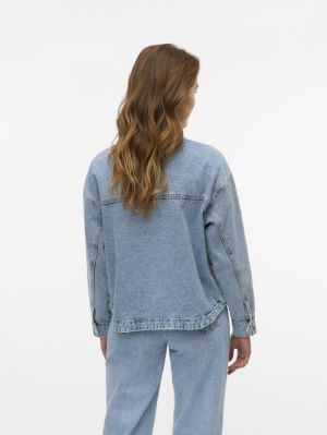 VMJAMIE LS DENIM SHACKET MIX G Light Blue Deni