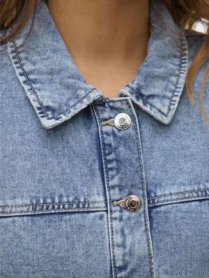 VMJAMIE LS DENIM SHACKET MIX G Light Blue Deni