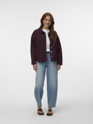 VMJAMIE LS DENIM SHACKET MIX G Windsor Wine/WA