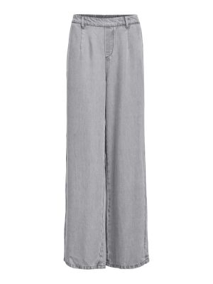 OBJFRAME LISA WIDE MW PANT NOO Light Grey Deni