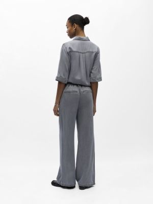 OBJFRAME LISA WIDE MW PANT NOO Light Grey Deni