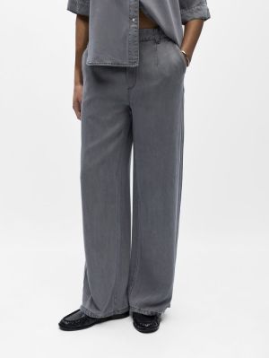 OBJFRAME LISA WIDE MW PANT NOO Light Grey Deni