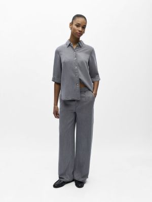 OBJFRAME LISA WIDE MW PANT NOO Light Grey Deni