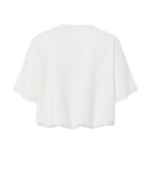 HDINA SS BALLOON CROPPED T-SHI White