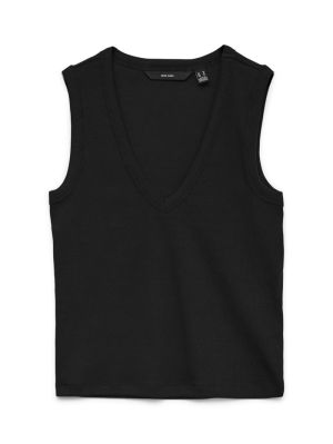 VMCHLOE SL DEEP V-NECK TOP JRS Black