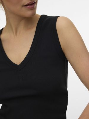 VMCHLOE SL DEEP V-NECK TOP JRS Black