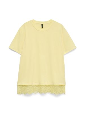 VMNAOMI SS LACE TEE EXP Mellow Yellow/M