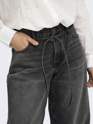 ONLGIANNA MW STRAIGHT DNM DOT9 Washed Black