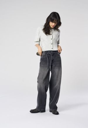 ONLGIANNA MW STRAIGHT DNM DOT9 Washed Black