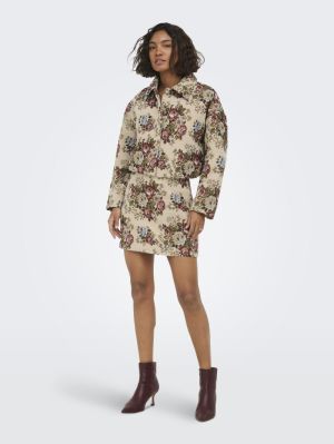 JDYFLOLA HW JACQUARD SHORT SKI Crème Brûle/FLO