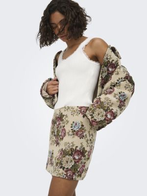 JDYFLOLA HW JACQUARD SHORT SKI Crème Brûle/FLO