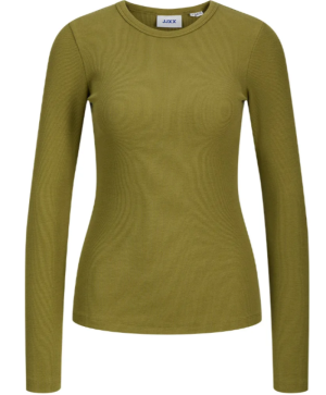 JXFREYA STR LS RIB TEE JRS NOO Green Moss