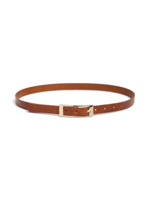 PCPALOU LEATHER JEANS BELT Cognac/Gold tri