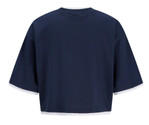 JXANDREA SS CROPPED CONTRAST T Navy Blazer/BRI