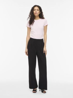 VIBENNE HW WIDE PLEAT JRS PANT Black Beauty