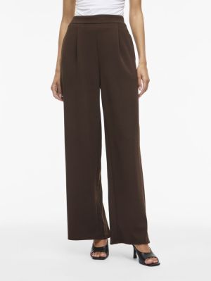 VIBENNE HW WIDE PLEAT JRS PANT Coffee Bean