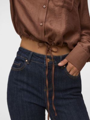 VMTOMA LS TIE SHIRT WVN LCS Cocoa Brown
