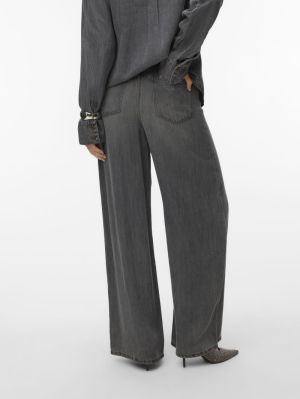 AWELINA HR WIDE JEANS MIX Medium Grey Den