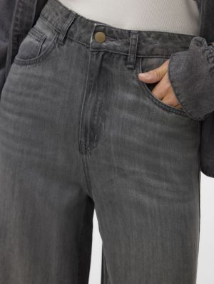 AWELINA HR WIDE JEANS MIX Medium Grey Den