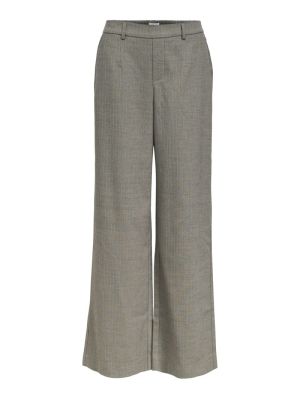 OBJLISA WIDE PANT AOP NOOS Grey/Thin beige