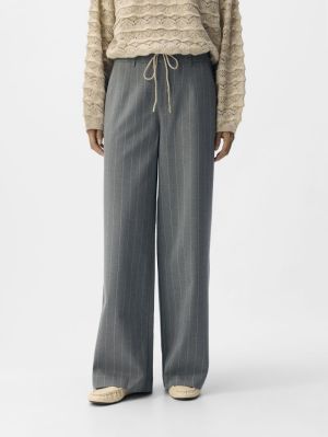 OBJLISA WIDE PANT AOP NOOS Medium Grey Mel