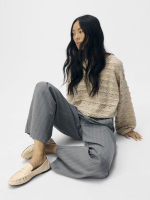 OBJLISA WIDE PANT AOP NOOS Medium Grey Mel