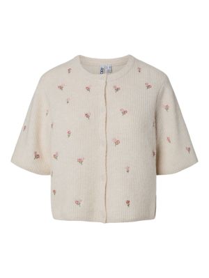 PCSILLY SS O-NECK EMB KNIT CAR Birch/Pink flow