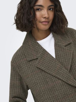 ONLLULU CHECK COAT OTW Fungi/Check