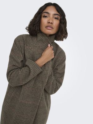 ONLLULU CHECK COAT OTW Fungi/Check